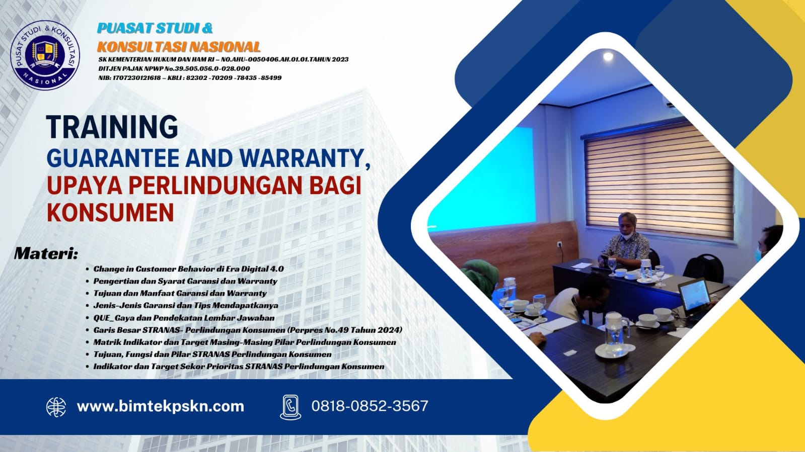 Training Guarantee and Warranty, Upaya Perlindungan Bagi Konsumen