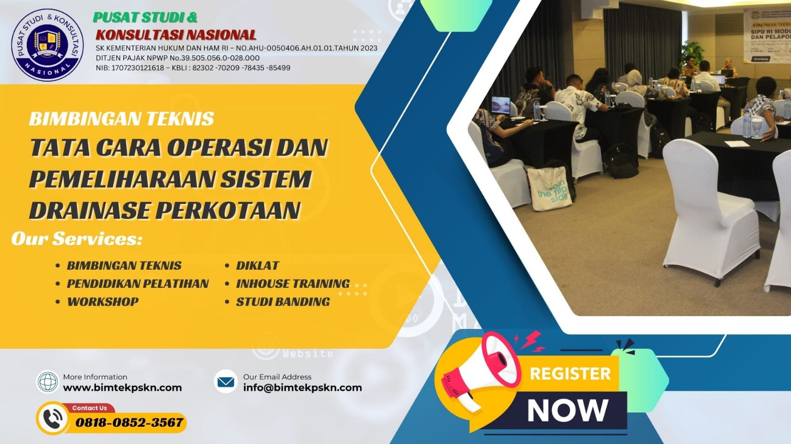 Jadwal Bimtek Tata Cara Operasi Dan Pemeliharaan Sistem Drainase Perkotaan