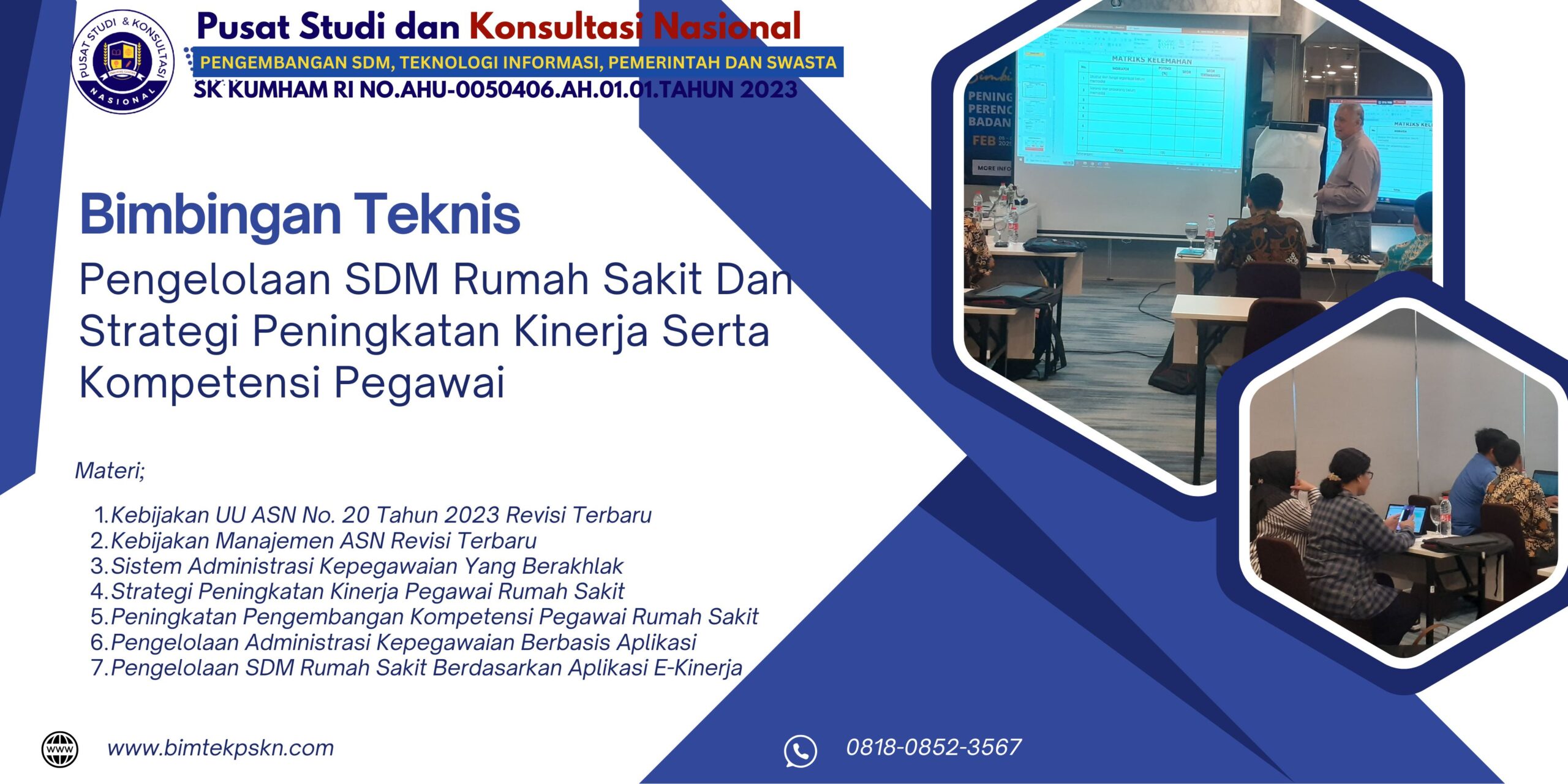 Bimtek Pengelolaan SDM Rumah Sakit Dan Strategi Peningkatan Kinerja Serta Kompetensi Pegawai