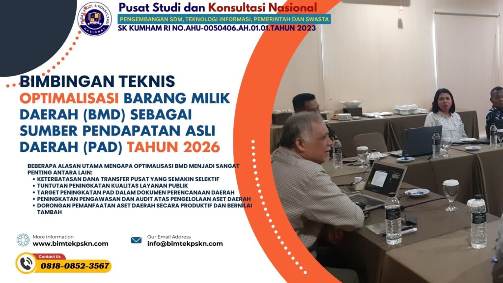 Bimtek Optimalisasi Barang Milik Daerah (BMD) sebagai Sumber Pendapatan Asli Daerah (PAD) Tahun 2026
