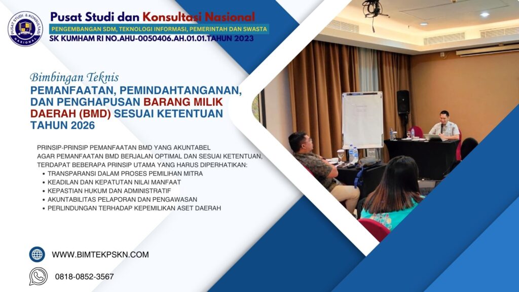 Bimtek Pemanfaatan, Pemindahtanganan, dan Penghapusan Barang Milik Daerah (BMD) Sesuai Ketentuan Tahun 2026