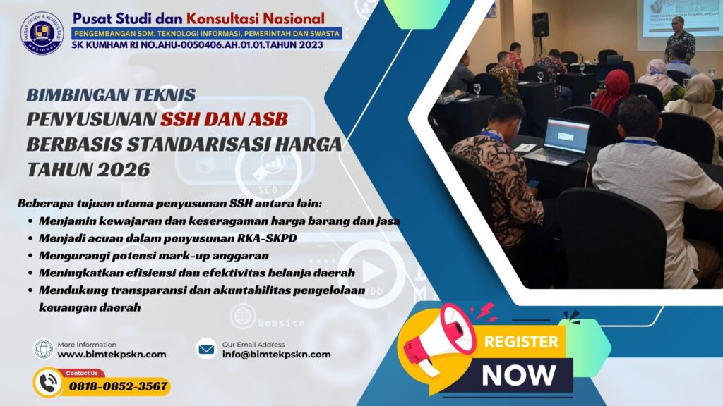 Bimtek Penyusunan SSH dan ASB Berbasis Standarisasi Harga Tahun 2026