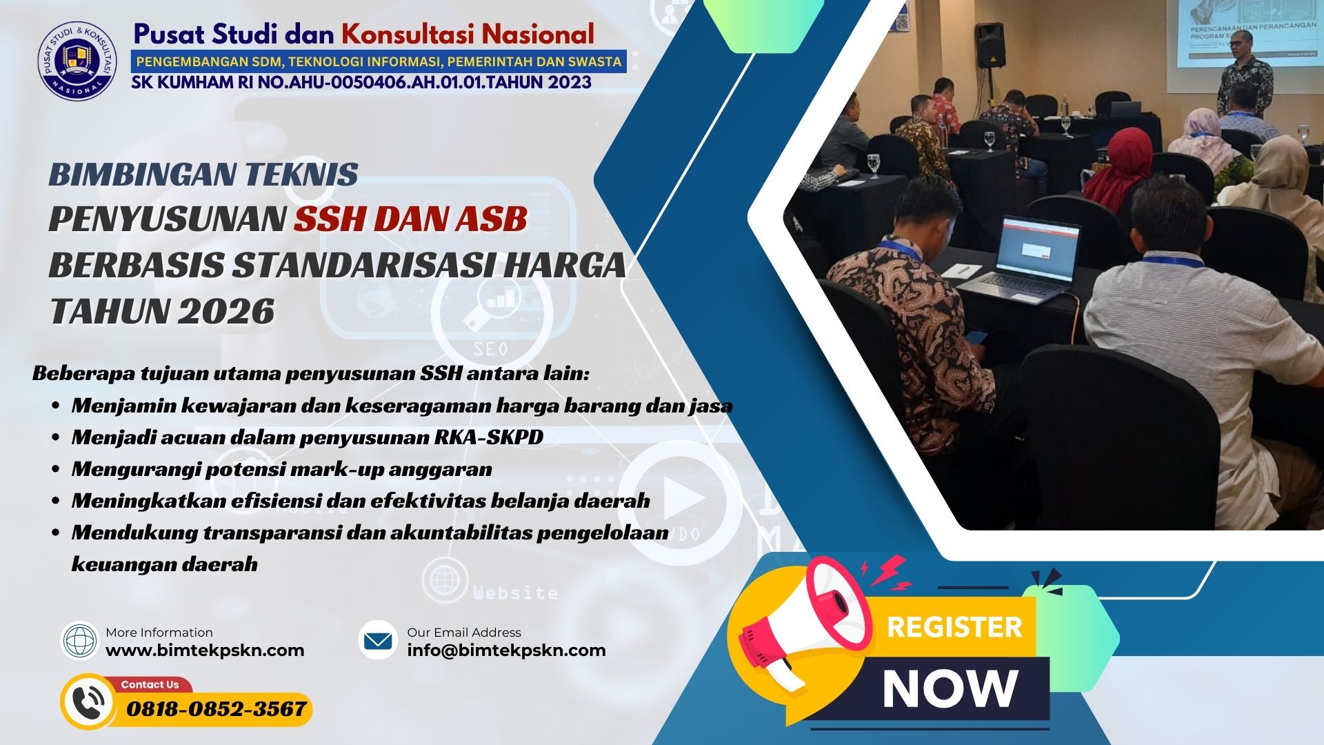 Bimtek Penyusunan SSH dan ASB Berbasis Standarisasi Harga Tahun 2026