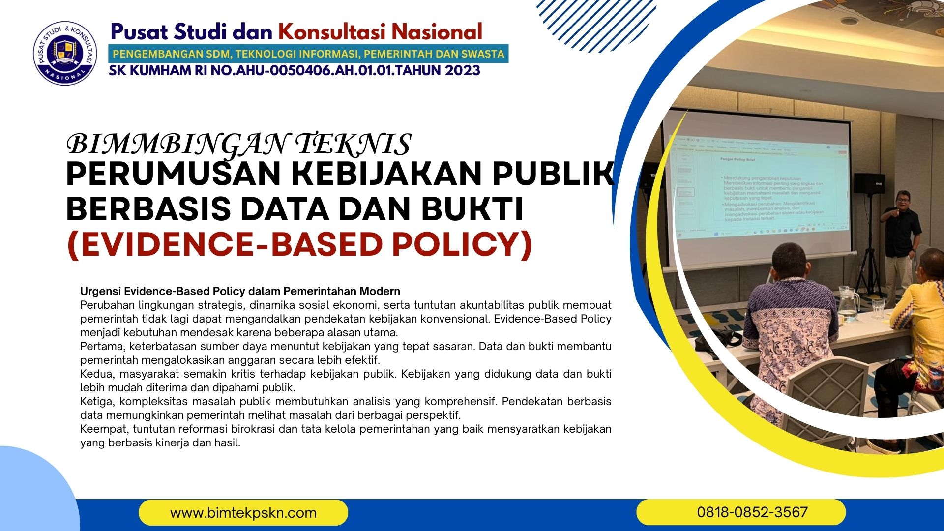 Bimtek Perumusan Kebijakan Publik Berbasis Data dan Bukti (Evidence-Based Policy)