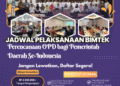 Jadwal Bimtek Perencanaan OPD Untuk Kabupaten, Kota Dan Provinsi