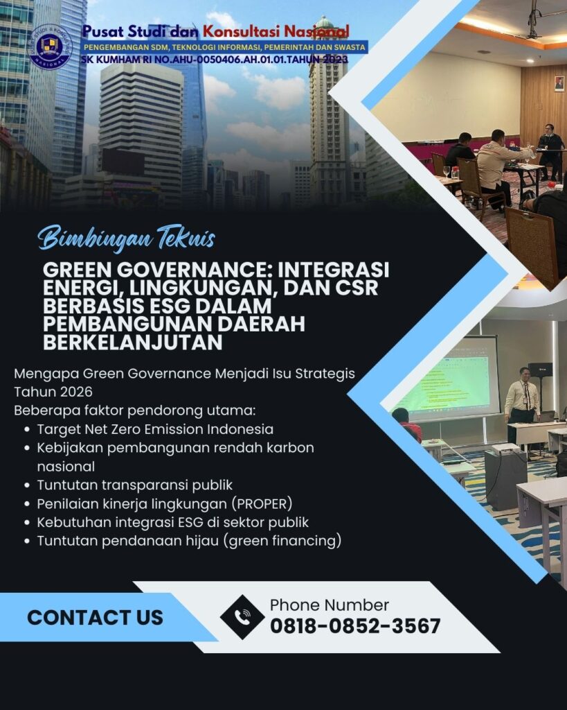 Bimtek Green Governance Integrasi Energi, Lingkungan, dan CSR Berbasis ESG dalam Pembangunan Daerah Berkelanjutan