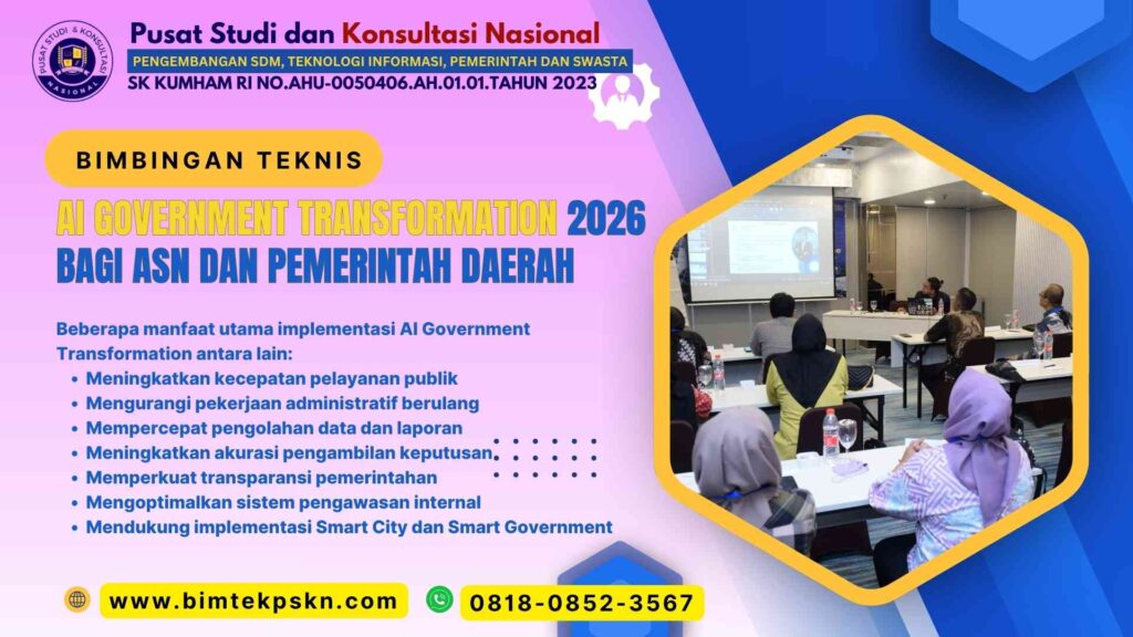 Bimbingan Teknis AI Government Transformation 2026 bagi ASN dan Pemerintah Daerah