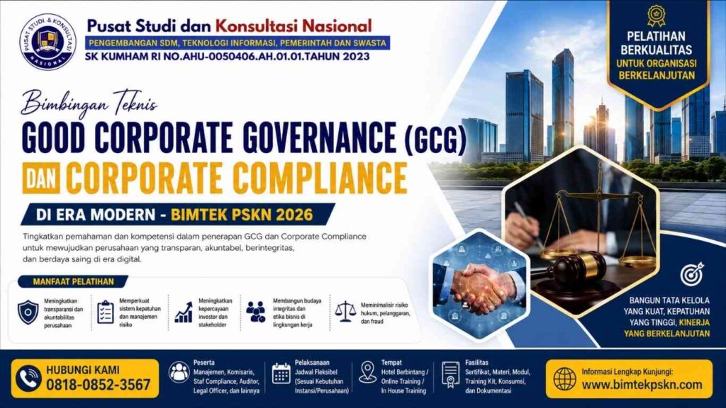 Bimbingan Teknis Good Corporate Governance (GCG) dan Corporate Compliance di Era Modern