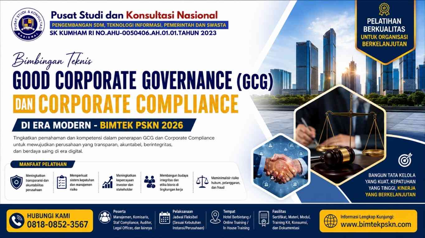Bimbingan Teknis Good Corporate Governance (GCG) dan Corporate Compliance di Era Modern