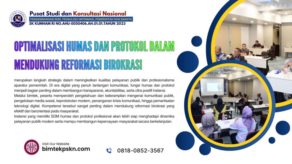Bimtek Optimalisasi Humas dan Protokol dalam Mendukung Reformasi Birokrasi