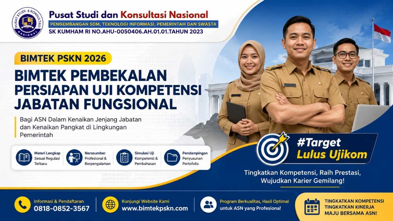 Bimtek Pembekalan Persiapan Uji Kompetensi Jabatan Fungsional Bagi ASN Dalam Kenaikan Jenjang Jabatan dan Kenaikan Pangkat di Lingkungan Pemerintah