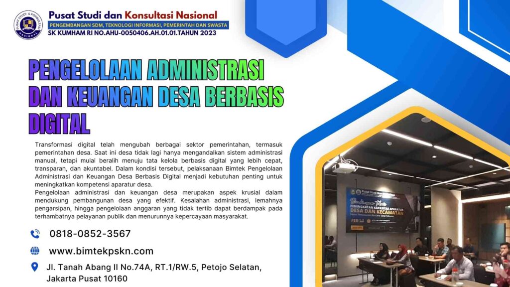 Bimtek Pengelolaan Administrasi dan Keuangan Desa Berbasis Digital