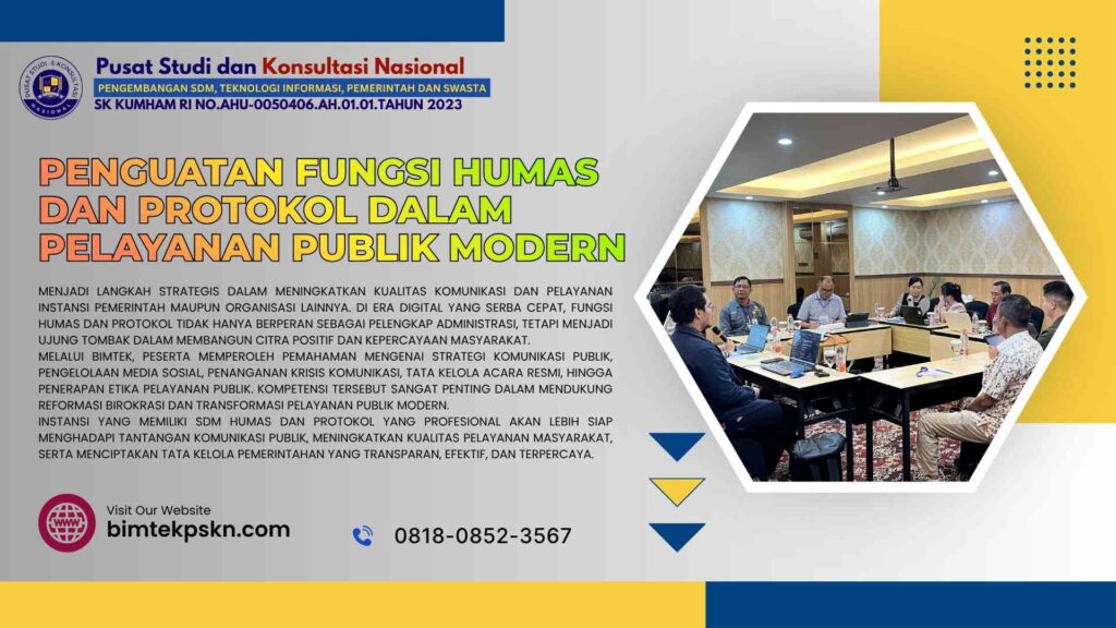 Bimtek Penguatan Fungsi Humas dan Protokol dalam Pelayanan Publik Modern