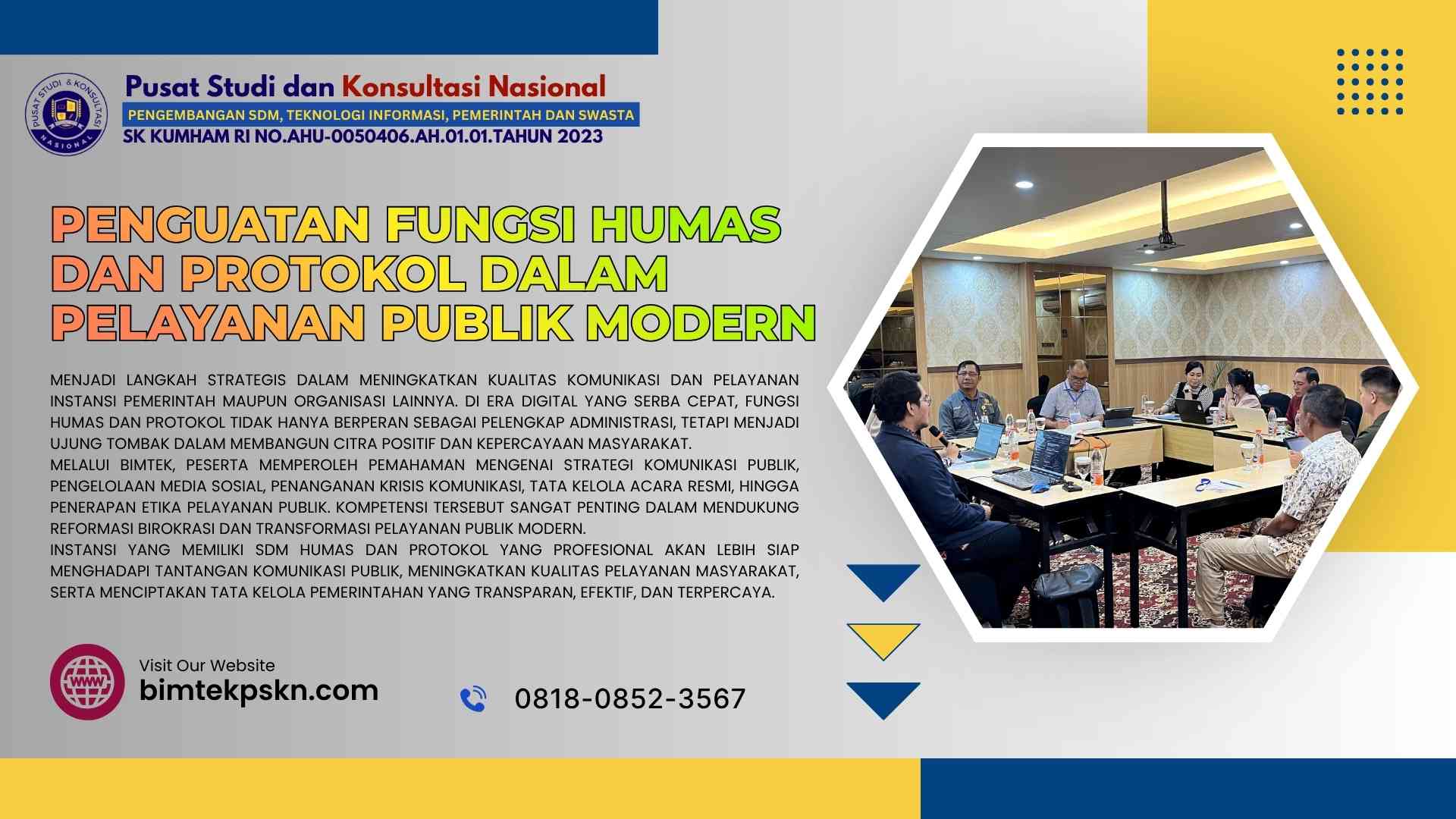 Bimtek Penguatan Fungsi Humas dan Protokol dalam Pelayanan Publik Modern