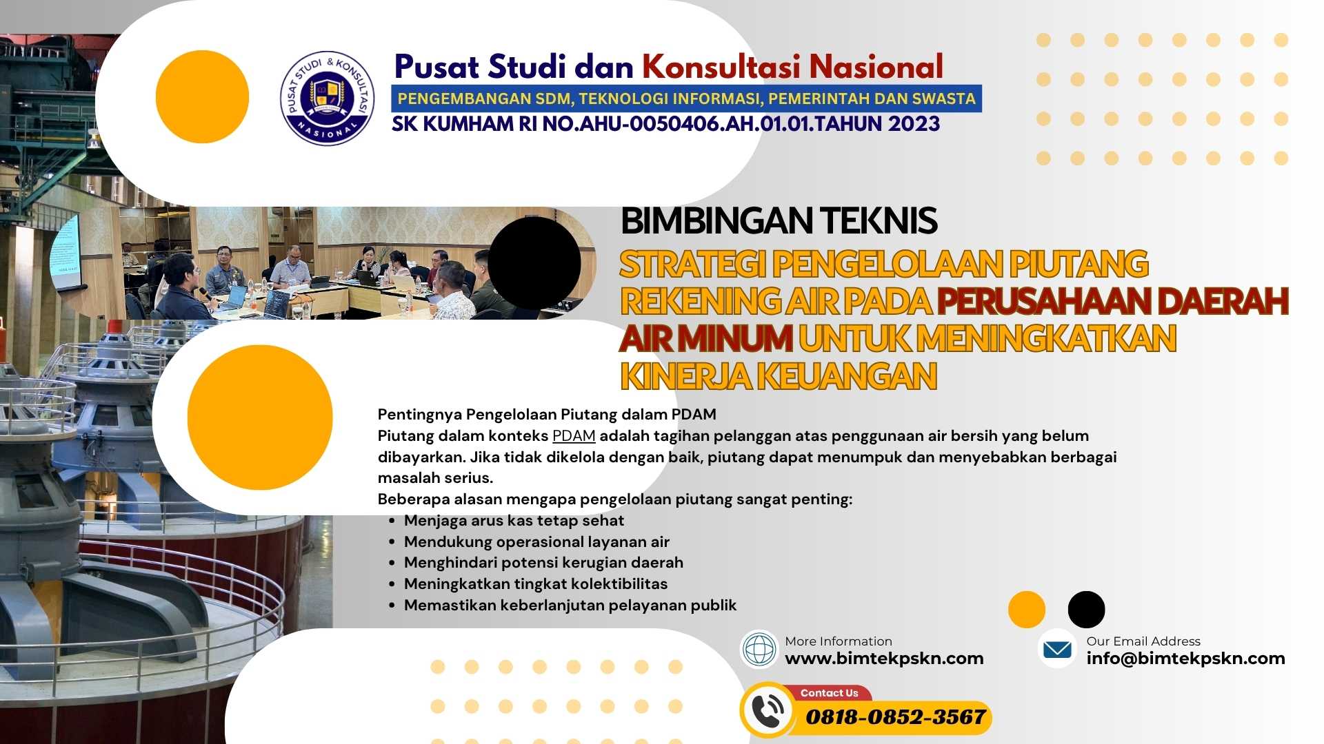 Bimtek Strategi Pengelolaan Piutang Rekening Air Pada Perusahaan Daerah Air Minum untuk Meningkatkan Kinerja Keuangan