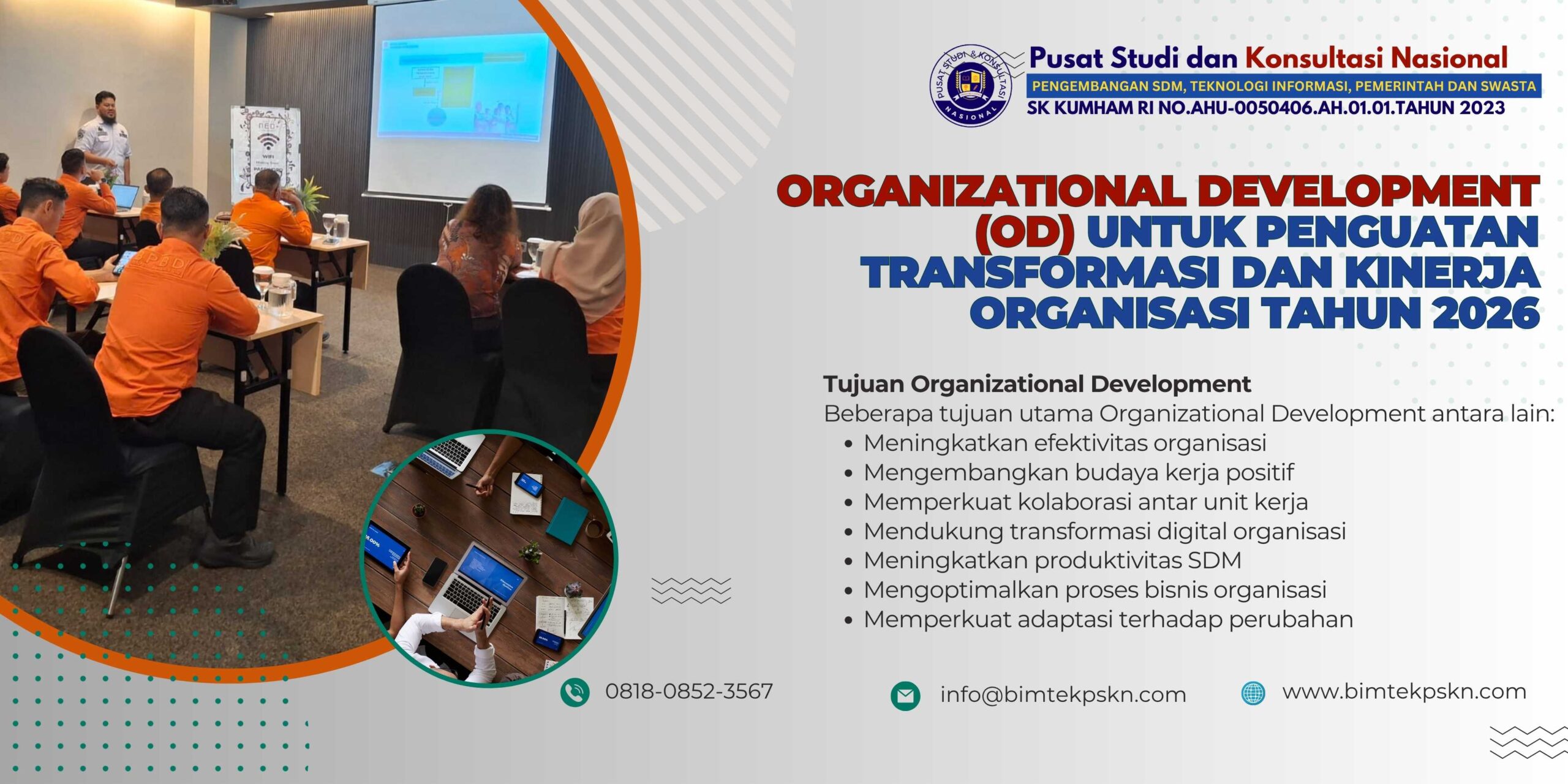 Pelatihan Organizational Development (OD) untuk Penguatan Transformasi dan Kinerja Organisasi Tahun 2026
