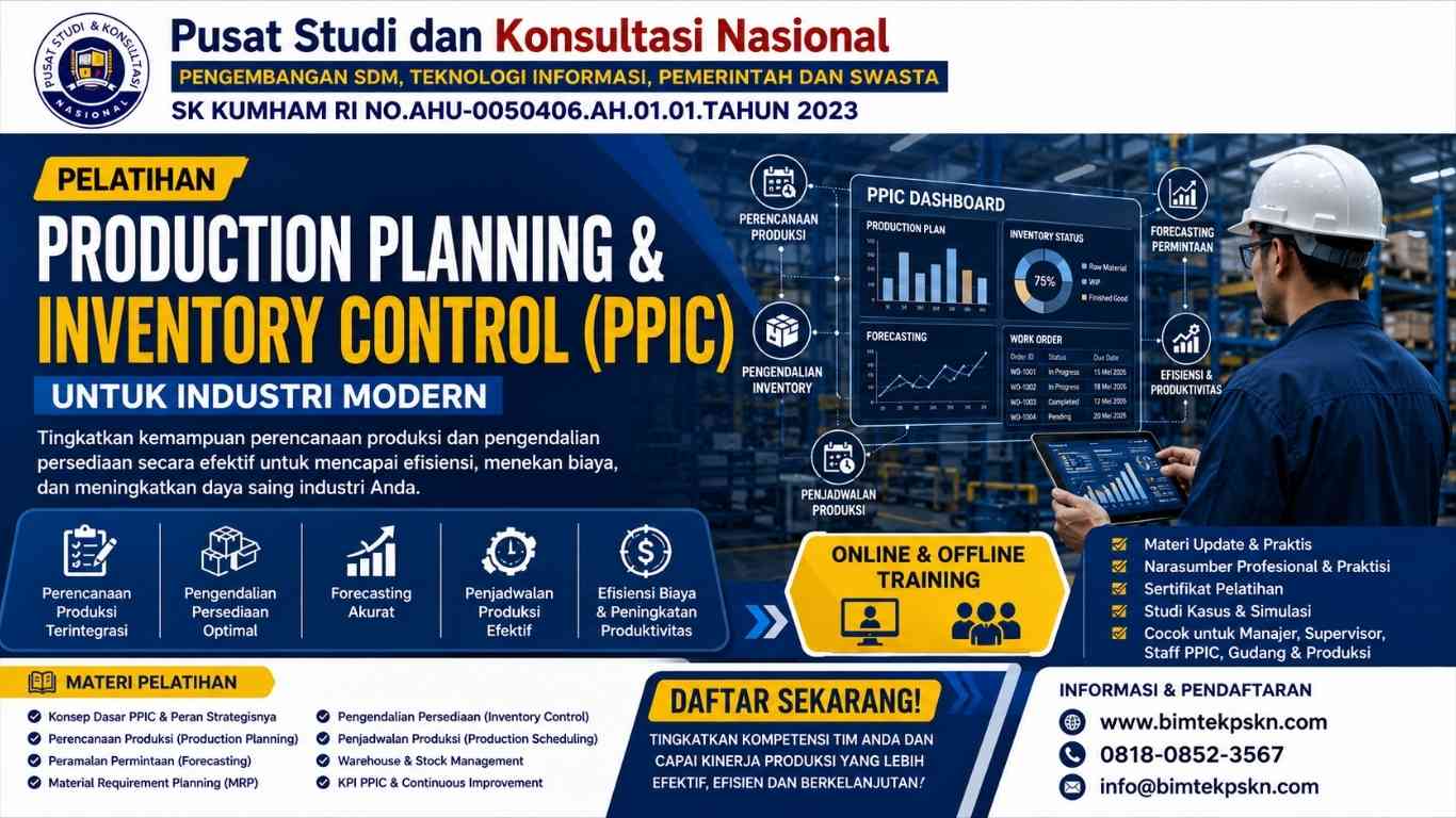 Pelatihan Production Planning & Inventory Control (PPIC) untuk Industri Modern