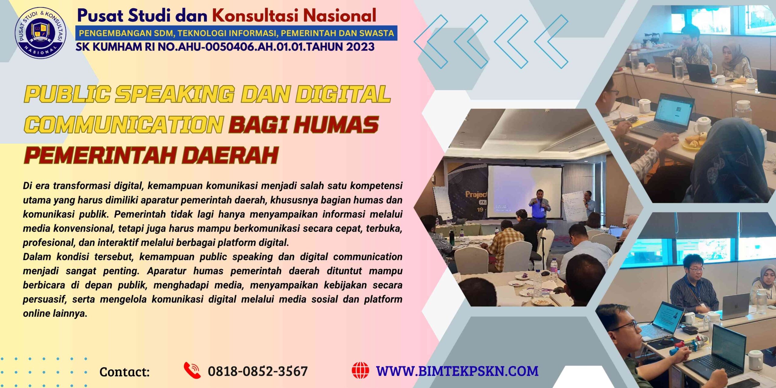 Pelatihan Public Speaking dan Digital Communication bagi Humas Pemerintah Daerah