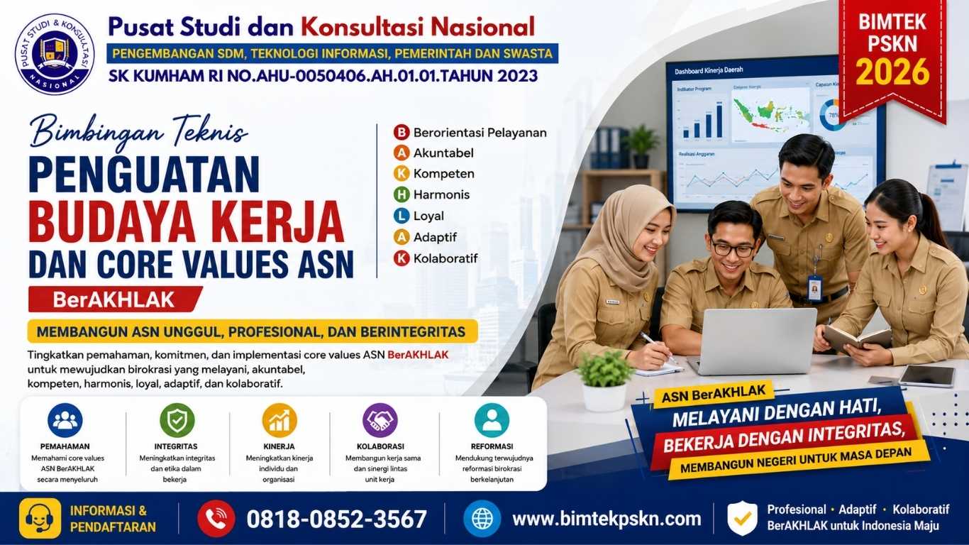 Bimbingan Teknis Penguatan Budaya Kerja dan Core Values ASN BerAKHLAK