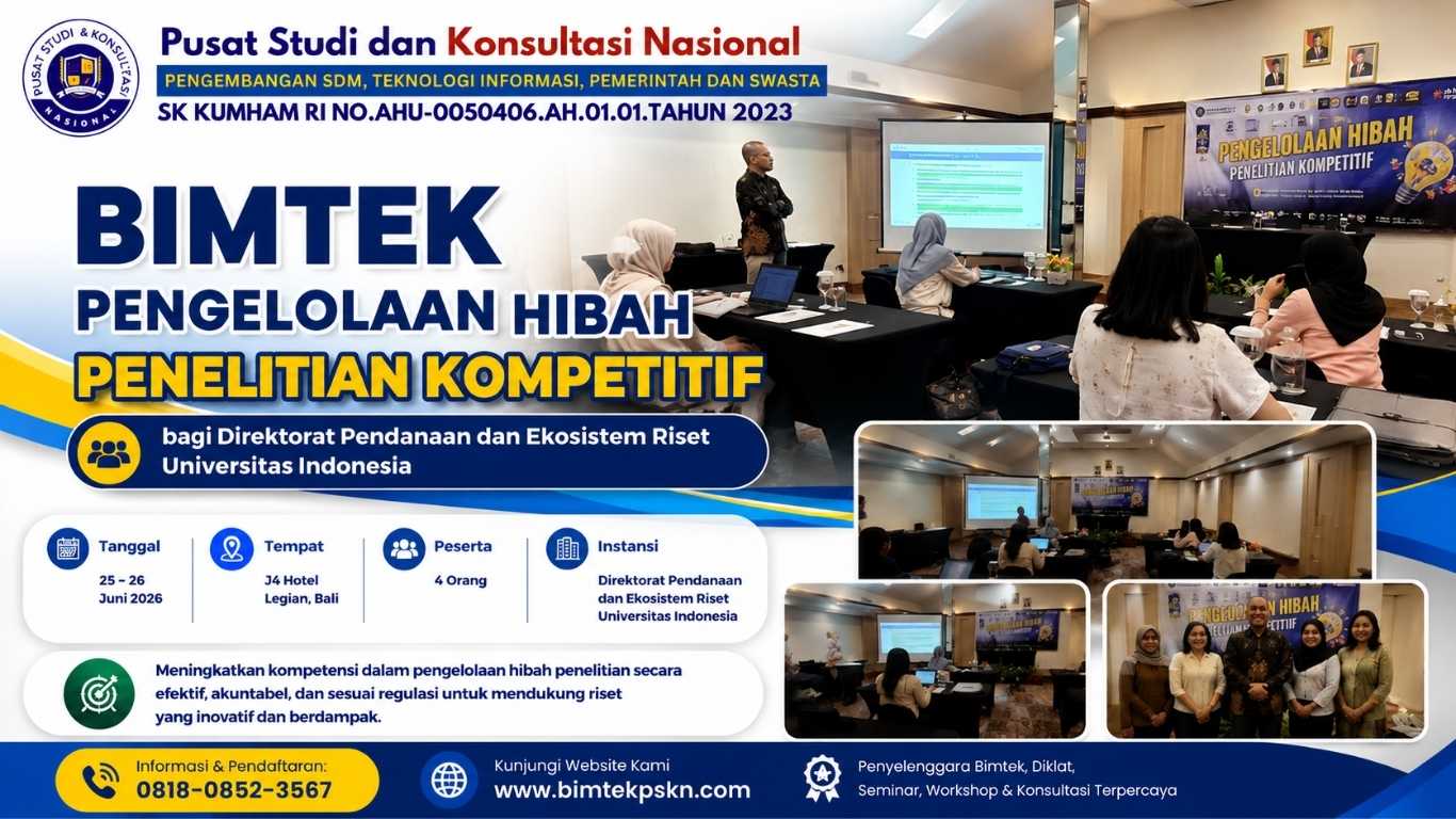 Bimtek Pengelolaan Hibah Penelitian Kompetitif bagi Direktorat Pendanaan dan Ekosistem Riset Universitas Indonesia