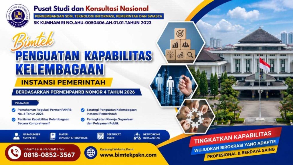Bimtek Penguatan Kapabilitas Kelembagaan Instansi Pemerintah Berdasarkan PermenPANRB Nomor 4 Tahun 2026