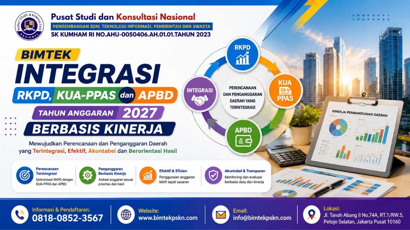 Bimtek Integrasi RKPD, KUA-PPAS dan APBD Tahun Anggaran 2027 Berbasis Kinerja