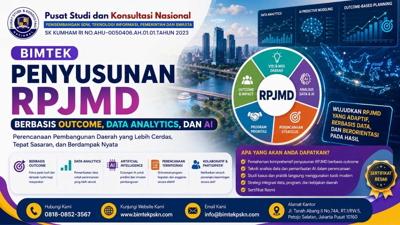 Bimtek Penyusunan RPJMD Berbasis Outcome, Data Analytics, dan AI