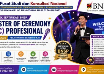 Bimtek Sertifikasi BNSP Master of Ceremony (MC) Profesional Tahun 2026 Pelatihan MC Bersertifikat