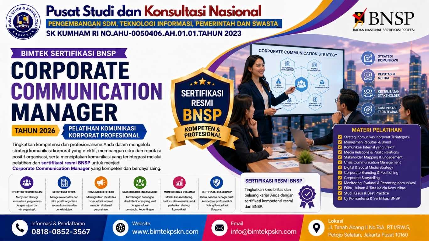 Bimtek Sertifikasi Corporate Communication Manager Tahun 2026