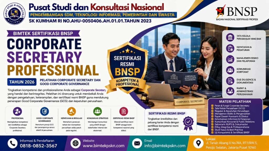 Bimtek Sertifikasi Corporate Secretary Professional Tahun 2026