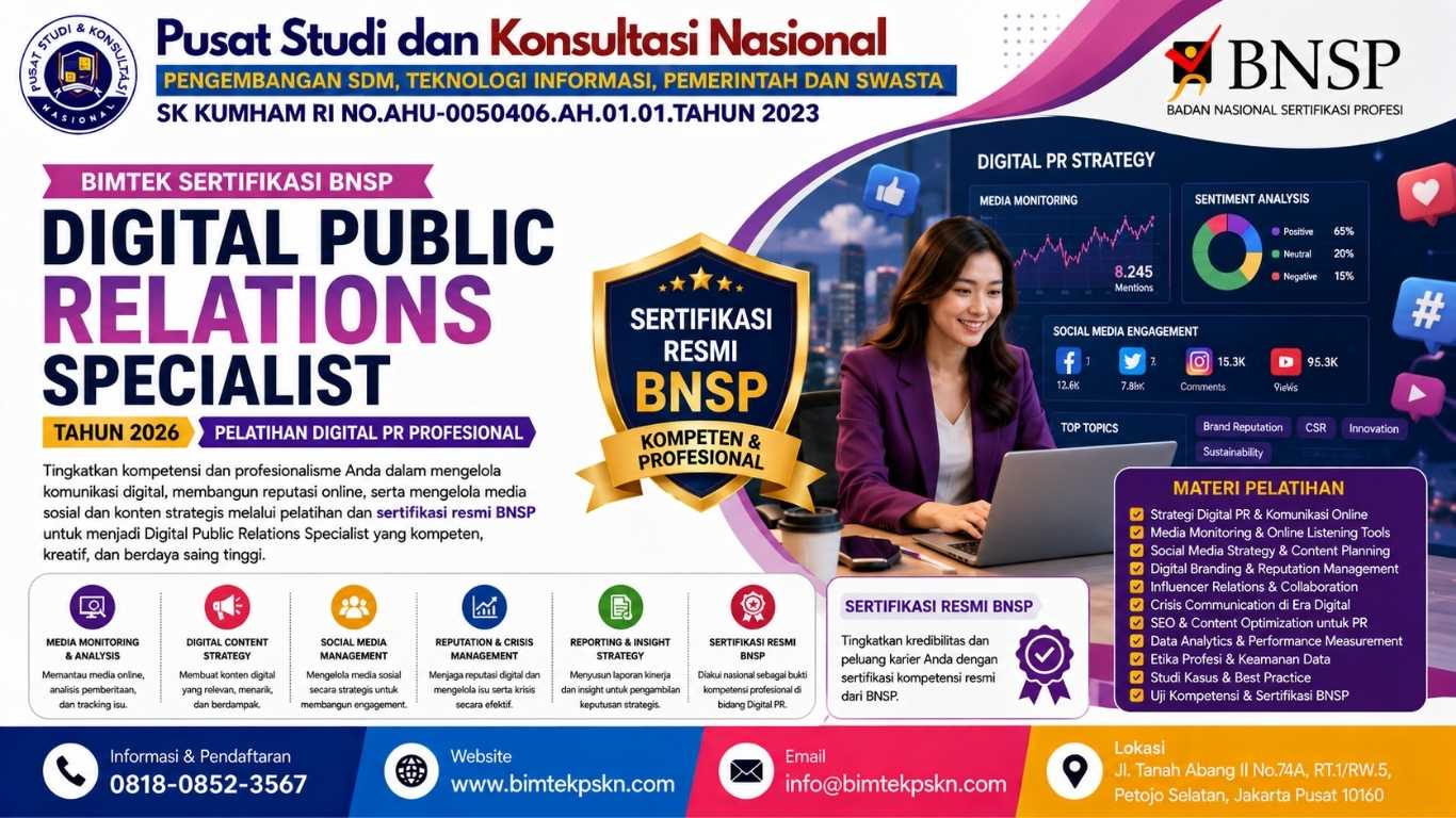 Bimtek Sertifikasi Digital Public Relations Specialist Tahun 2026