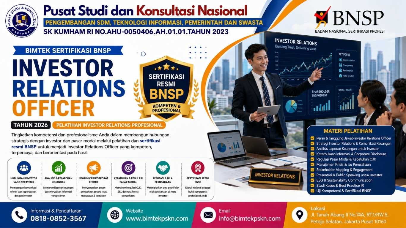 Bimtek Sertifikasi Investor Relations Officer Tahun 2026 Pelatihan Investor Relations Profesional