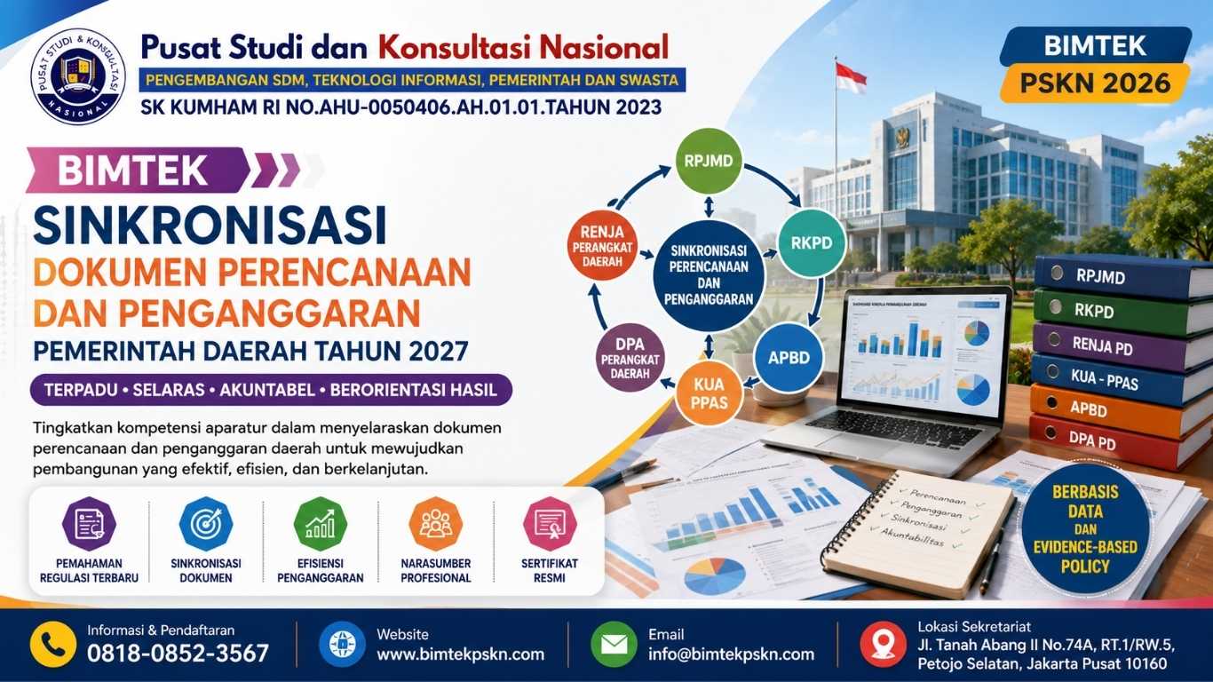 Bimtek Sinkronisasi Dokumen Perencanaan dan Penganggaran Pemerintah Daerah Tahun 2027