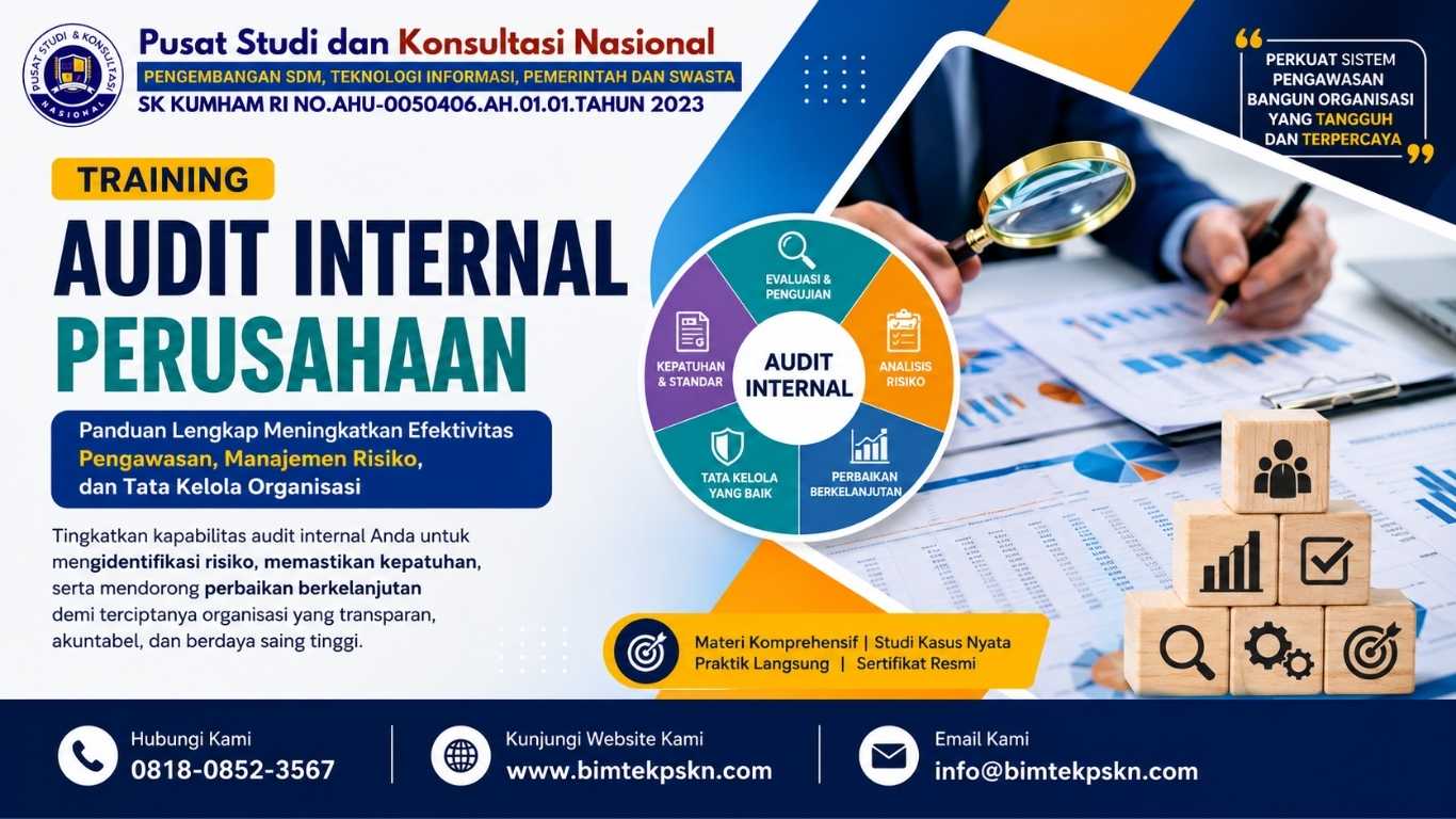 Training Audit Internal Perusahaan Panduan Lengkap Meningkatkan Efektivitas Pengawasan, Manajemen Risiko, dan Tata Kelola Organisasi