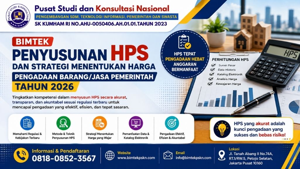 Bimtek Penyusunan HPS dan Strategi Menentukan Harga Pengadaan BarangJasa Pemerintah Tahun 2026