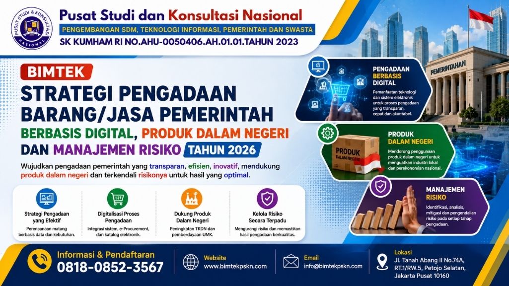 Bimtek Strategi Pengadaan BarangJasa Pemerintah Berbasis Digital, Produk Dalam Negeri dan Manajemen Risiko Tahun 2026
