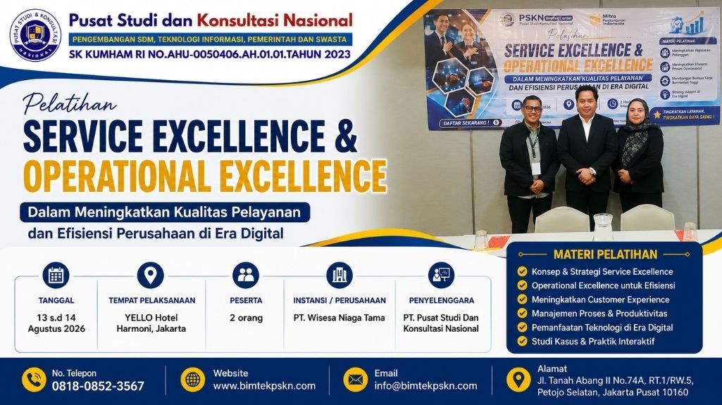 PT. Wisesa Niaga Tama Ikuti Pelatihan Service Excellence & Operational Excellence di Jakarta