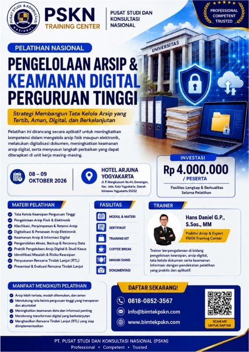 Pelatihan Pengelolaan Arsip & Keamanan Digital Perguruan Tinggi 2026