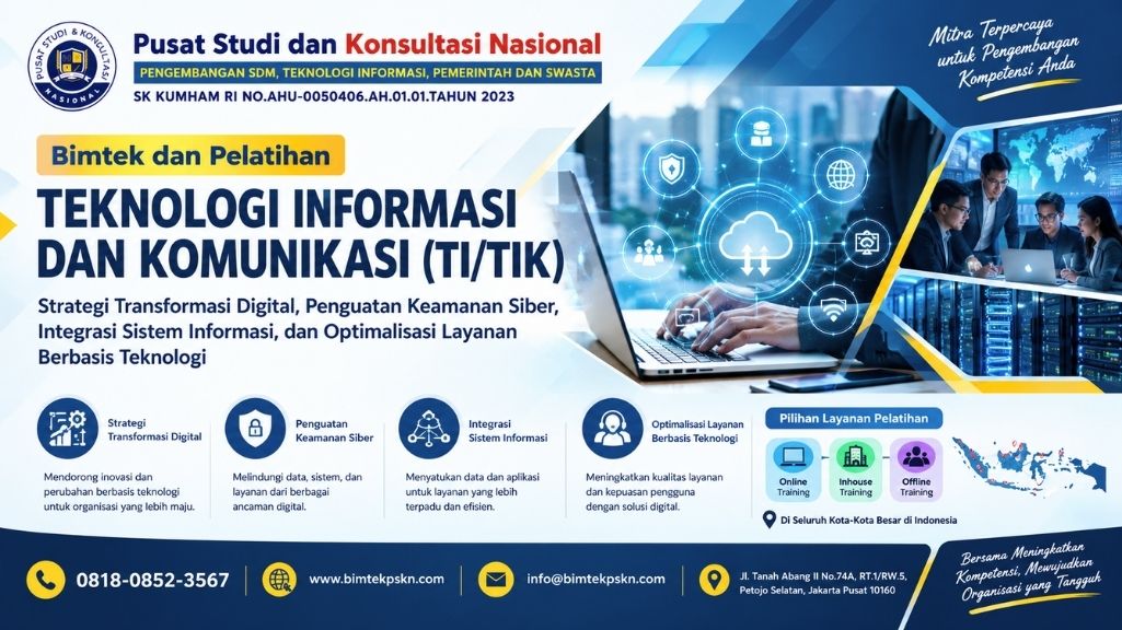 Bimtek dan Pelatihan Teknologi Informasi dan Komunikasi (TITIK) Strategi Transformasi Digital, Penguatan Keamanan Siber, Integrasi Sistem Informasi, dan Optimalisasi Layanan Berbasis Teknologi